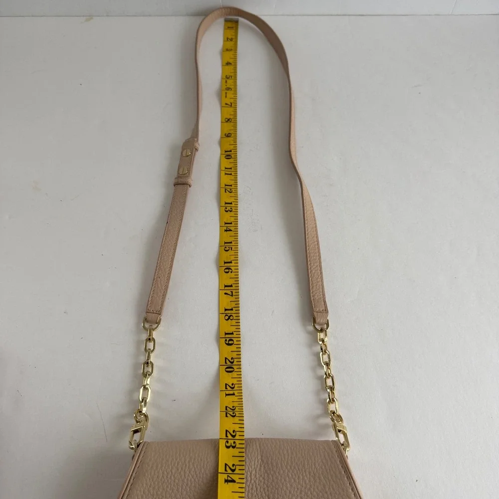 Tory Burch Britten Mini Crossbody Bag Blush Pink Pebbled Leather Gold Chain